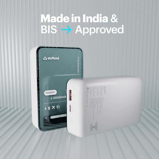 Stuffcool Roam+ 20000mAh Power Bank – 20W Type-C, 22.5W Fast Charge