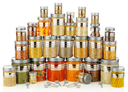 RABBY Airtight Kitchen Jar Set – 24 Pcs with Spoons