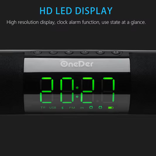 Home Theater Soundbar with Clock & Radio